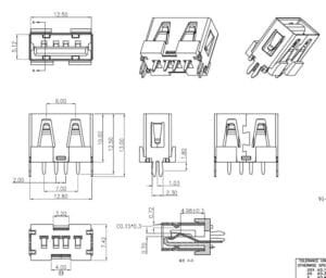 20pcs PCB mount USB A female 10.0mm short body 180 ° straight Connector - Image 4