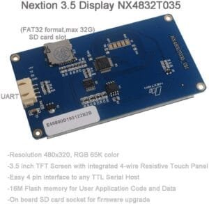 NEXTION 3.5 Inch HMI Touchscreen LCD Display – Basic Series NX4832T035 AI Smart Resistive Touchscreen with TFT Display Serial Port, USART and RTC – Commercial Grade - Image 10