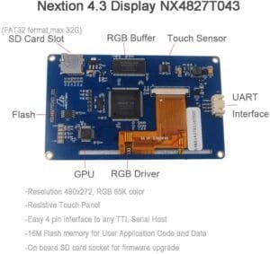 NEXTION 4.3 Inch HMI Touchscreen LCD Display – Basic Series NX4827T043 AI Smart Resistive Touchscreen with TFT Display Serial Port, USART and RTC – Commercial Grade - Image 12