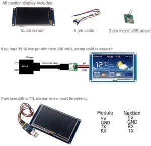 NEXTION 4.3 Inch HMI Touchscreen LCD Display – Basic Series NX4827T043 AI Smart Resistive Touchscreen with TFT Display Serial Port, USART and RTC – Commercial Grade - Image 15