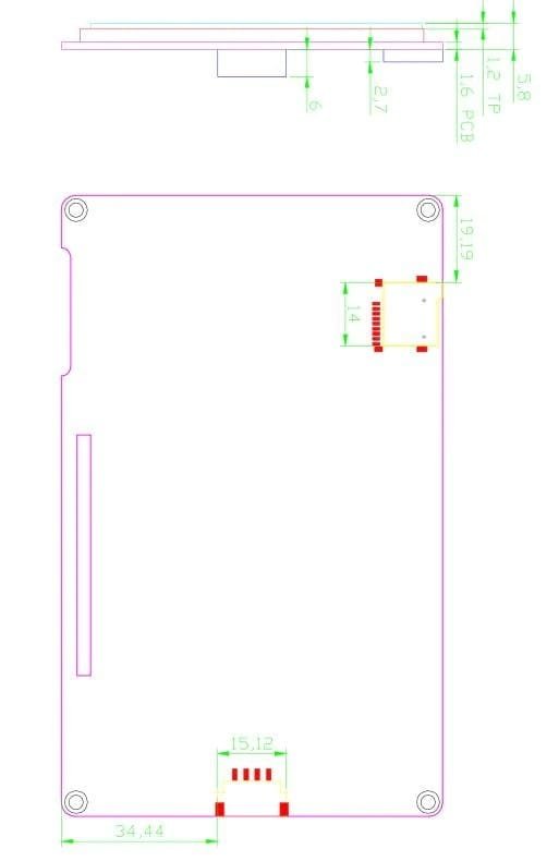 TJC 5 Inch HMI Touchscreen LCD Display - X5 Series TJC8048X550_011C AI Smart Capacitive Touch Display