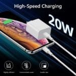 Official Apple USB-C Power Adapter 2 Pin (20W) with 1m USB C to Lightning Cable (Original)