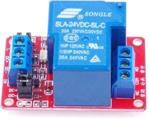 1-Channel Relay Module |DC 24V 30A| High Low Level Trigger with Optocoupler Isolation for PLC Automation, Equipment Control, Industrial Control