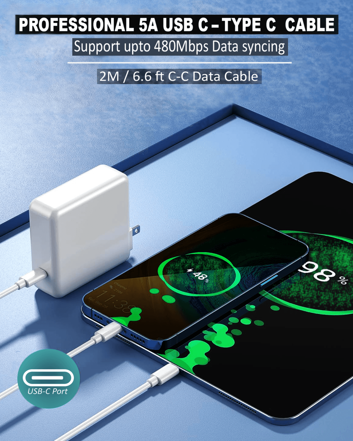 Fast MacBook Charger – 140W Fast Charger with USB C - without Charging Cable