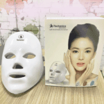 7 Colors LED Face Mask Light Therapy Controlled with Touch Button - Red Light Therapy Mask for Face, Blue Facial Mask Skincare at Home – Skin Rejuvenation Photon Mask - Cordless and Rechargeable - Portable – Pearl White - Warehouse in United States - Image 7