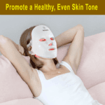 7 Colors LED Face Mask Light Therapy Controlled with Touch Button - Red Light Therapy Mask for Face, Blue Facial Mask Skincare at Home – Skin Rejuvenation Photon Mask - Cordless and Rechargeable - Portable – Pearl White - Warehouse in United States - Image 4