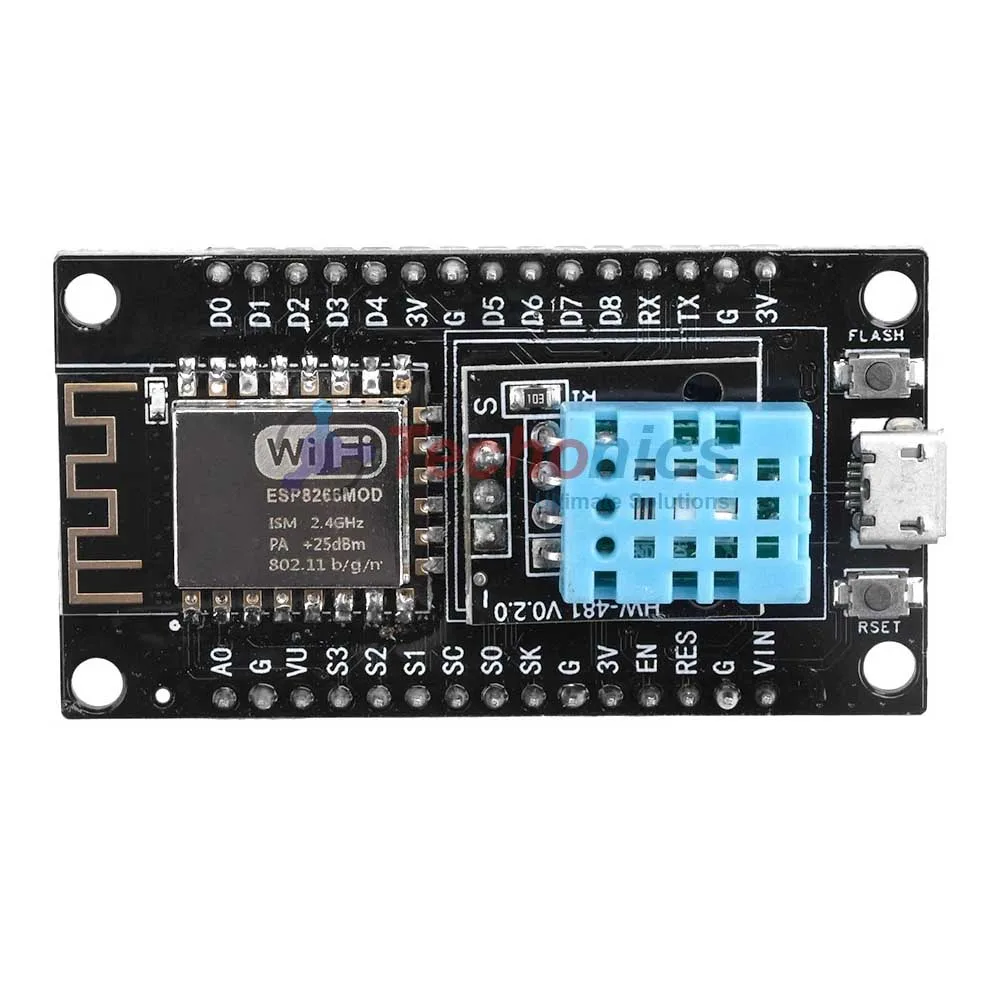 ESP8266 DHT11CH340 Development Board with built-in DHT-11 Temperature Humidity Sensor, CH340 Driver, ESP-12 WiFi Wireless Module